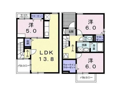 大磯町生沢アパート(3LDK)の間取り写真