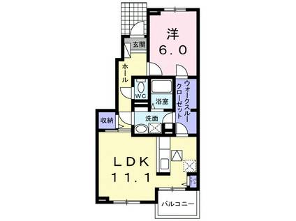 ミドルB(1LDK/1階)の間取り写真