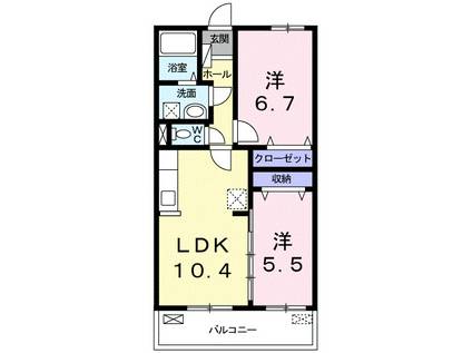 ボヌール メゾン(2LDK/3階)の間取り写真