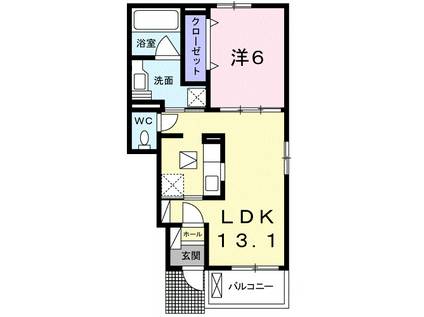 アンソレイエⅤ(1LDK/1階)の間取り写真