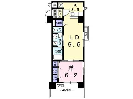 アンソレイユ(1LDK/2階)の間取り写真