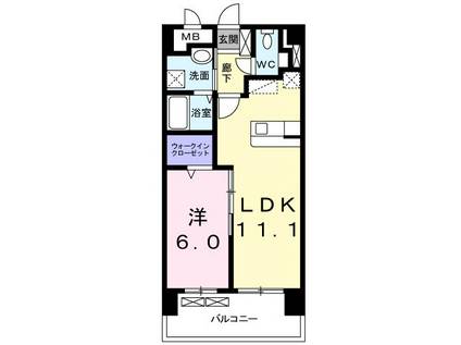 アンソレイユ(1LDK/3階)の間取り写真