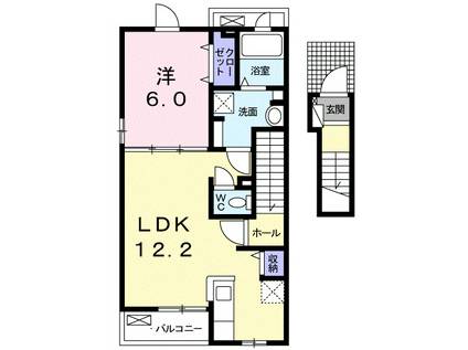 アベイユ(1LDK/2階)の間取り写真