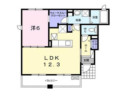 レインボースカイ(1LDK/1階)の間取り写真