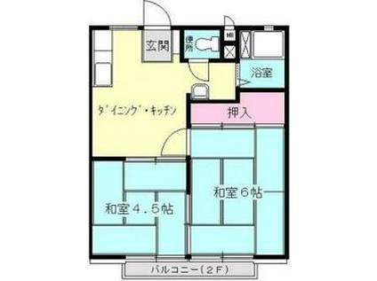 ニューネイバ-(2DK/1階)の間取り写真