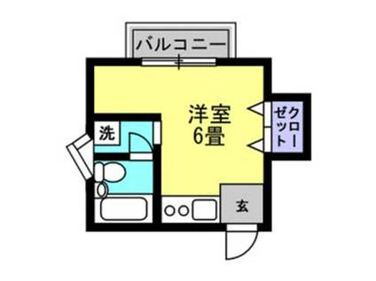 ハイマール壱番館(ワンルーム/2階)の間取り写真