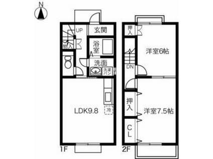 プラッサムコート西愛宕 A(2LDK)の間取り写真