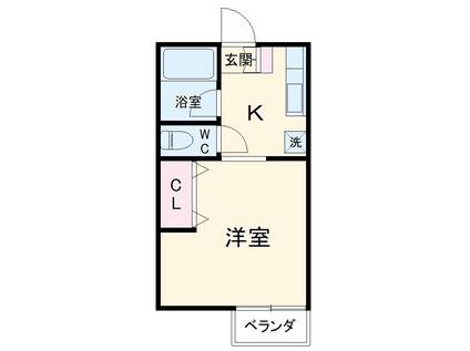 メゾンさつき(1K/1階)の間取り写真
