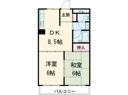 メゾンカミヤ(2DK/2階)の間取り写真