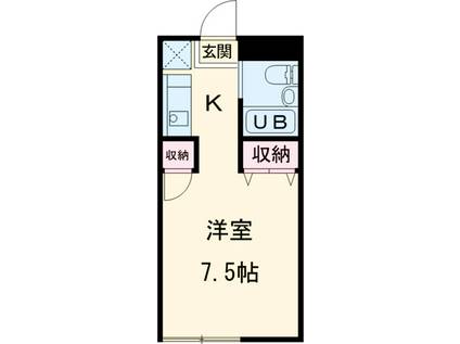 エディフィシオ本厚木(1K/2階)の間取り写真
