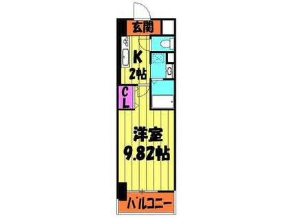 プライムスクエア(1K/5階)の間取り写真