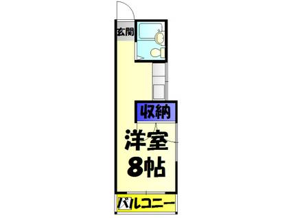 パラストみなみ(ワンルーム/2階)の間取り写真