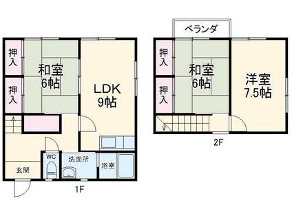 山中テラス(3LDK)の間取り写真