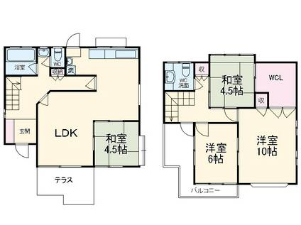 神奈川県横須賀市秋谷-の建物(4SLDK)の間取り写真