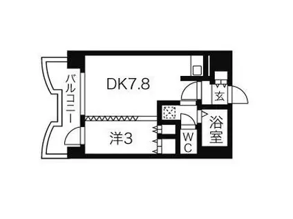 札幌ビオス館(1K/11階)の間取り写真