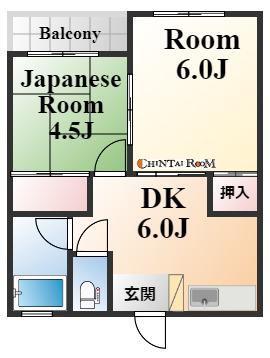 マツヤパークマンション(2DK/2階)の間取り写真