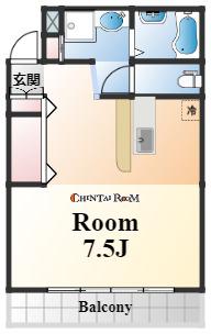 フィロ住吉(1DK/2階)の間取り写真