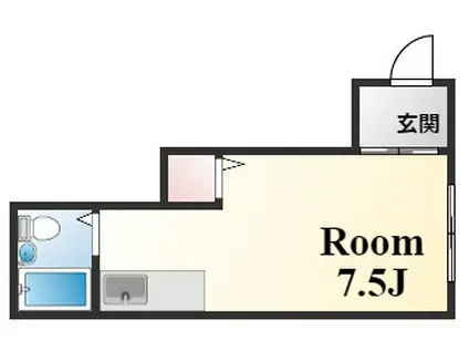 下河原アパート(1K/1階)の間取り写真