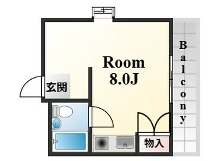 ストーク西灘(ワンルーム/5階)の間取り写真