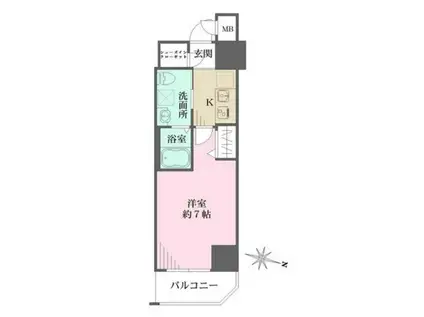 グルーブARIAトアロード(1K/8階)の間取り写真