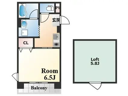 オーシャンズコート(1K/4階)の間取り写真