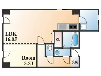フォルム下山手(1LDK/3階)の間取り写真