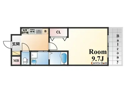 アドバンス三宮Ⅲリンクス(1K/9階)の間取り写真