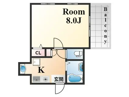 ジェヌイン本山(1K/4階)の間取り写真