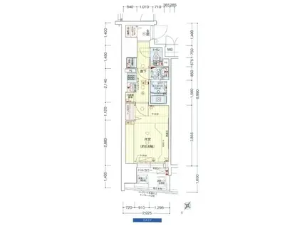 プレサンス神戸元町ミューズ(1K/3階)の間取り写真