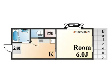 コスモハイツ高尾(1K/2階)の間取り写真