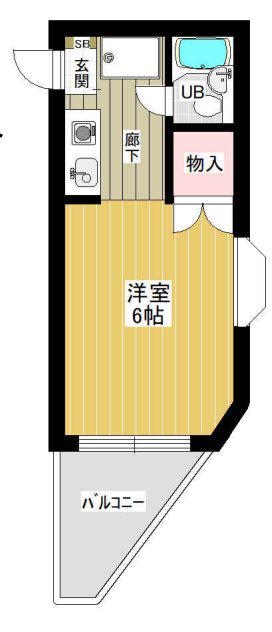 シンプルライフ王子(ワンルーム/2階)の間取り写真