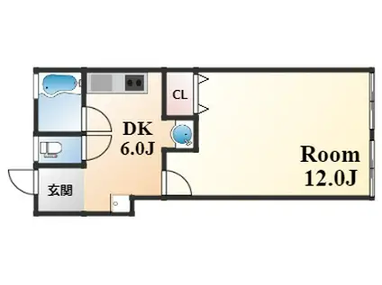 精和マンション(1DK/2階)の間取り写真