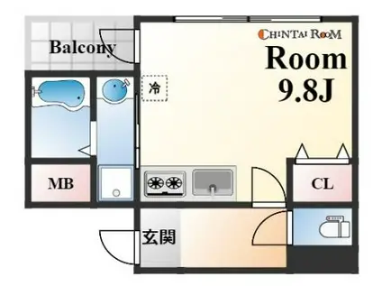 マイファーレ神戸(ワンルーム/6階)の間取り写真