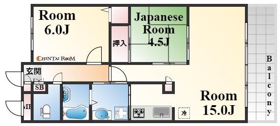 ワコーレヴィータ森北町(2LDK/3階)の間取り写真