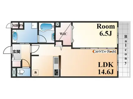 プラッサ住吉本町(1LDK/3階)の間取り写真