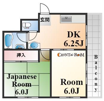 グレイスハイツ王子(2DK/3階)の間取り写真