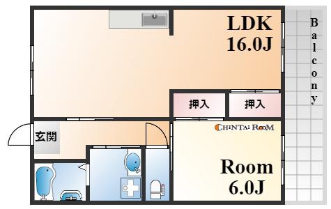 リッチウォーク大倉山(1LDK/2階)の間取り写真