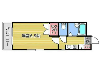 王子パークルームⅡ(1K/2階)の間取り写真