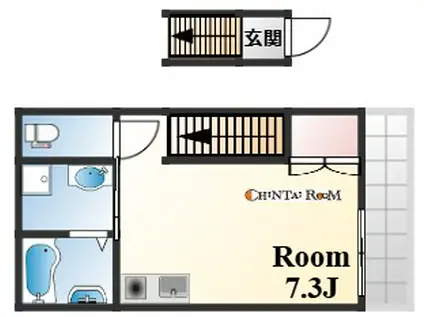 本山北町ハイツ(ワンルーム/2階)の間取り写真