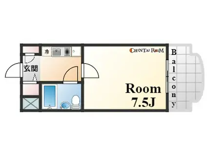 メゾン王子(1K/9階)の間取り写真