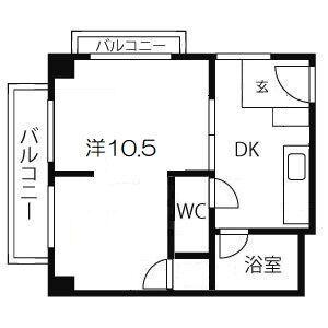 エルパラッツォ記田(1DK/2階)の間取り写真