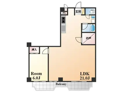 北野町アーバンライフ(1LDK/2階)の間取り写真