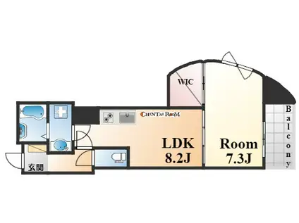 セレニテ神戸元町クレア(1LDK/11階)の間取り写真