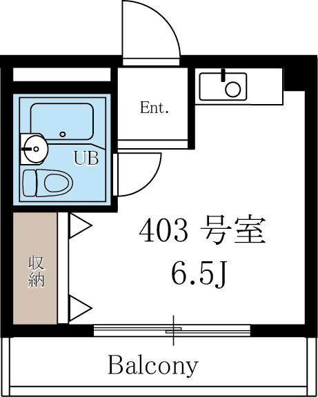 永手コスモハイツ(ワンルーム/4階)の間取り写真