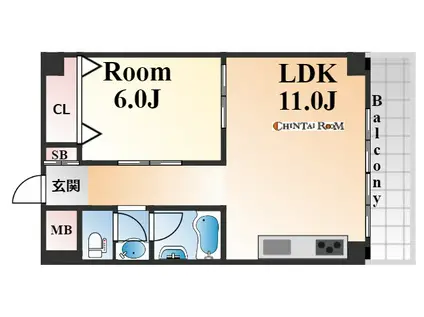 灘ロイヤルハイツ(1LDK/2階)の間取り写真