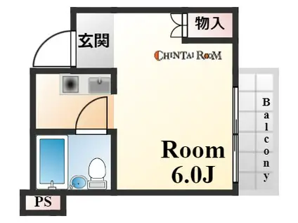 ヒルクレスト岡本(1K/1階)の間取り写真