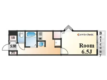 シーポートⅡ(1K/1階)の間取り写真