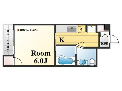 六甲台ベネフィック(ワンルーム/1階)の間取り写真