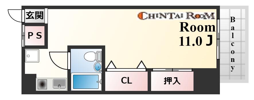 メイナー新神戸(ワンルーム/3階)の間取り写真