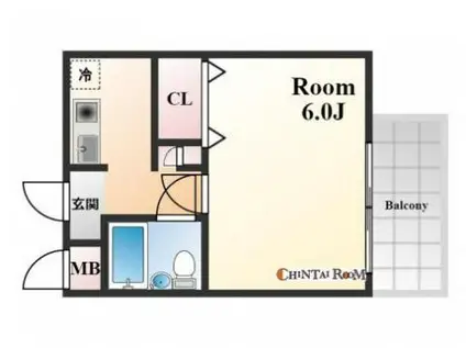 ドムールコスモス魚崎南(1K/3階)の間取り写真